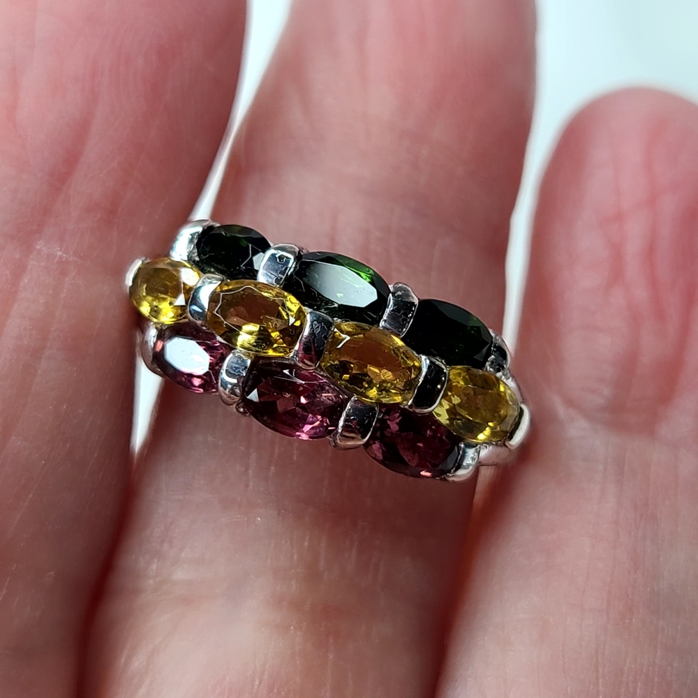 Tourmaline Multi Color Gemstone Ring - Picture 5 of 12